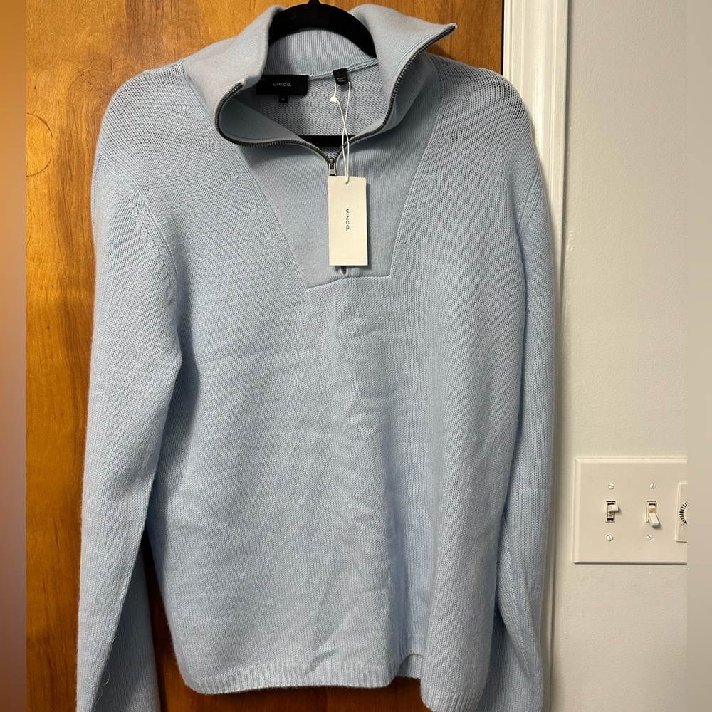 Men’s Vince 1/4 zip sweater. Size M. NWT